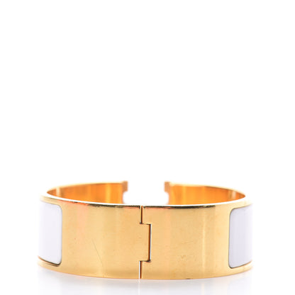 Hermes Enamel Wide Clic Clac H Bracelet PM White 2 of 3