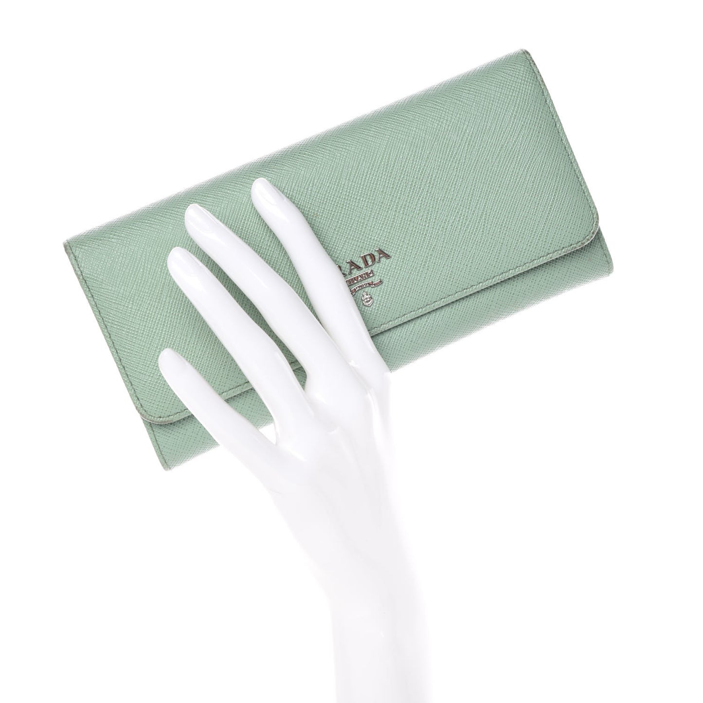Saffiano Metal Continental Flap Wallet Acquamarina