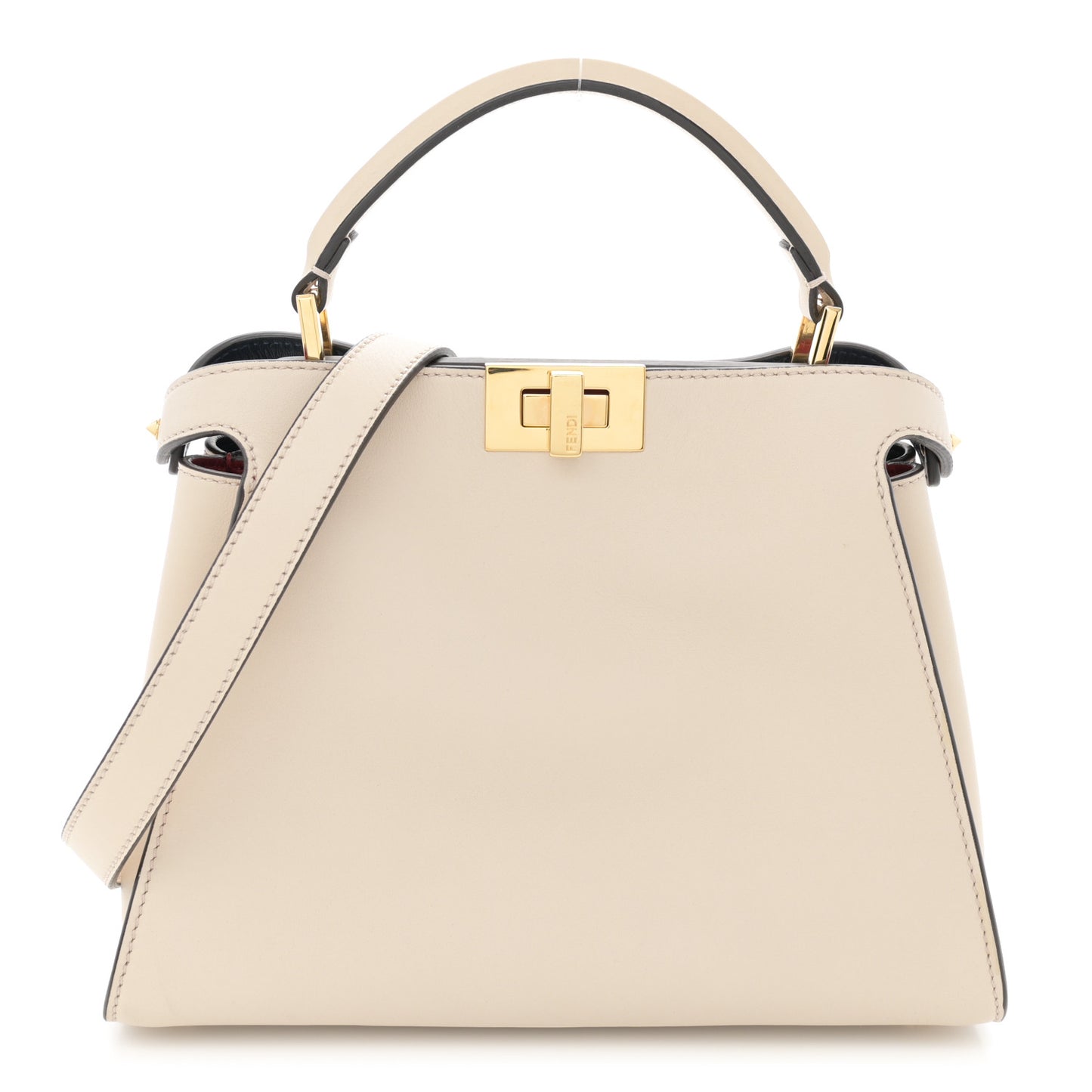 Vitello Tahiti Burro Bi-Color Medium Peekaboo Iconic Essentially Satchel Camelia Fragola Dark Blue