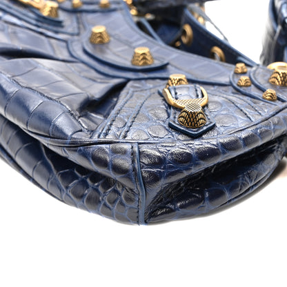 Balenciaga Extra Supple Calfskin Crocodile Embossed Le Cagole Shoulder Bag XS Indigo 11 of 11
