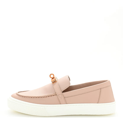 Hermes Calfskin Game Slip On Sneakers 37 Beige Nude 1 of 10
