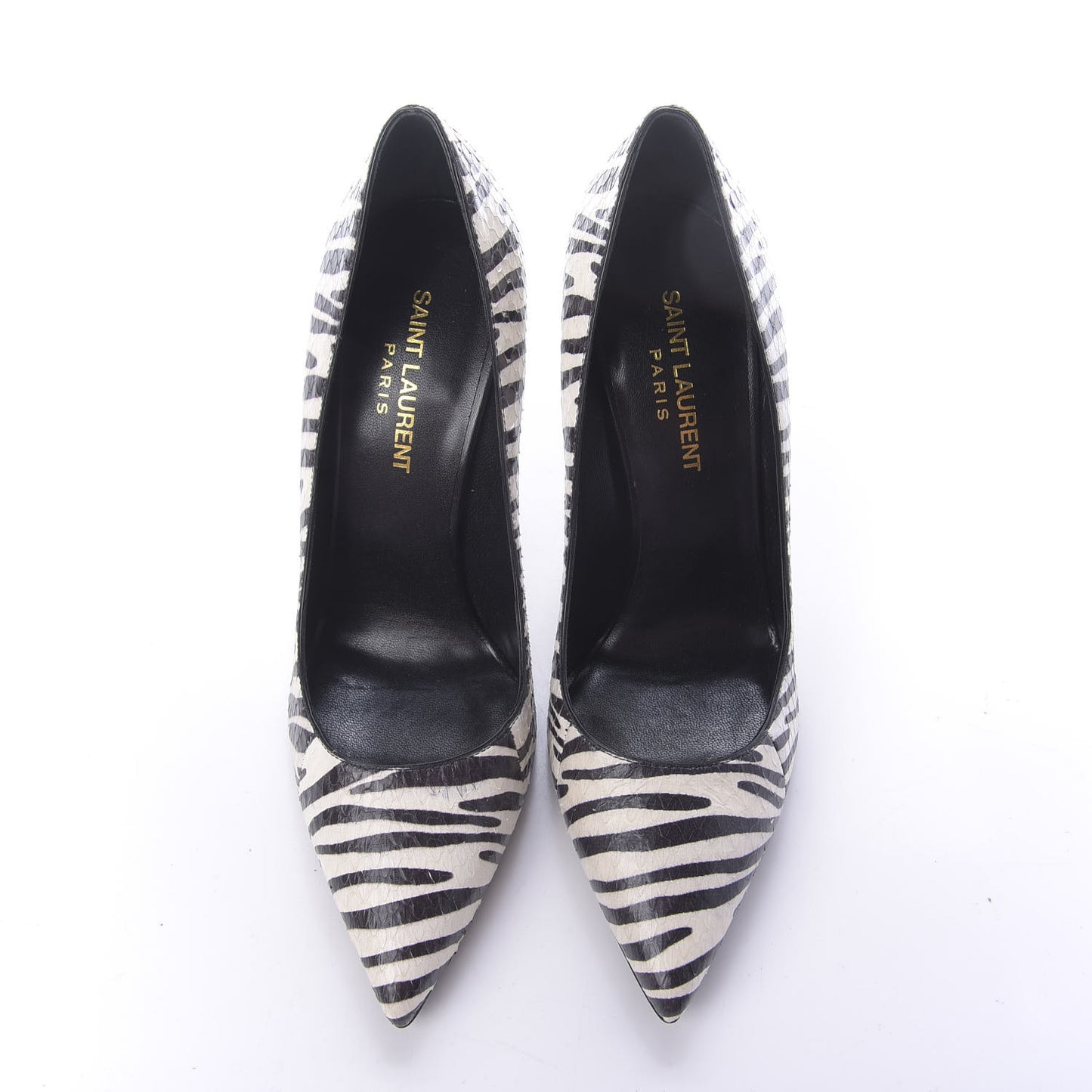 Snakeskin Zebra Print Paris Pumps 37.5 Black White