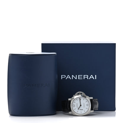 Panerai Stainless Steel Alligator 40mm Luminor Quaranta Automatic Watch White PAM01371 5 of 5