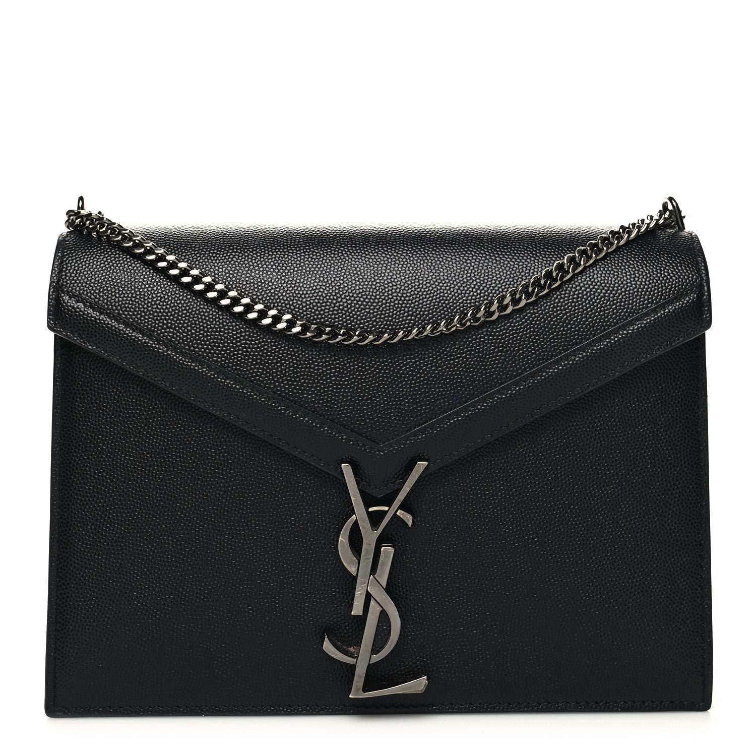 Saint Laurent Grain De Poudre Monogram Cassandra Clasp Bag Black 1 of 11