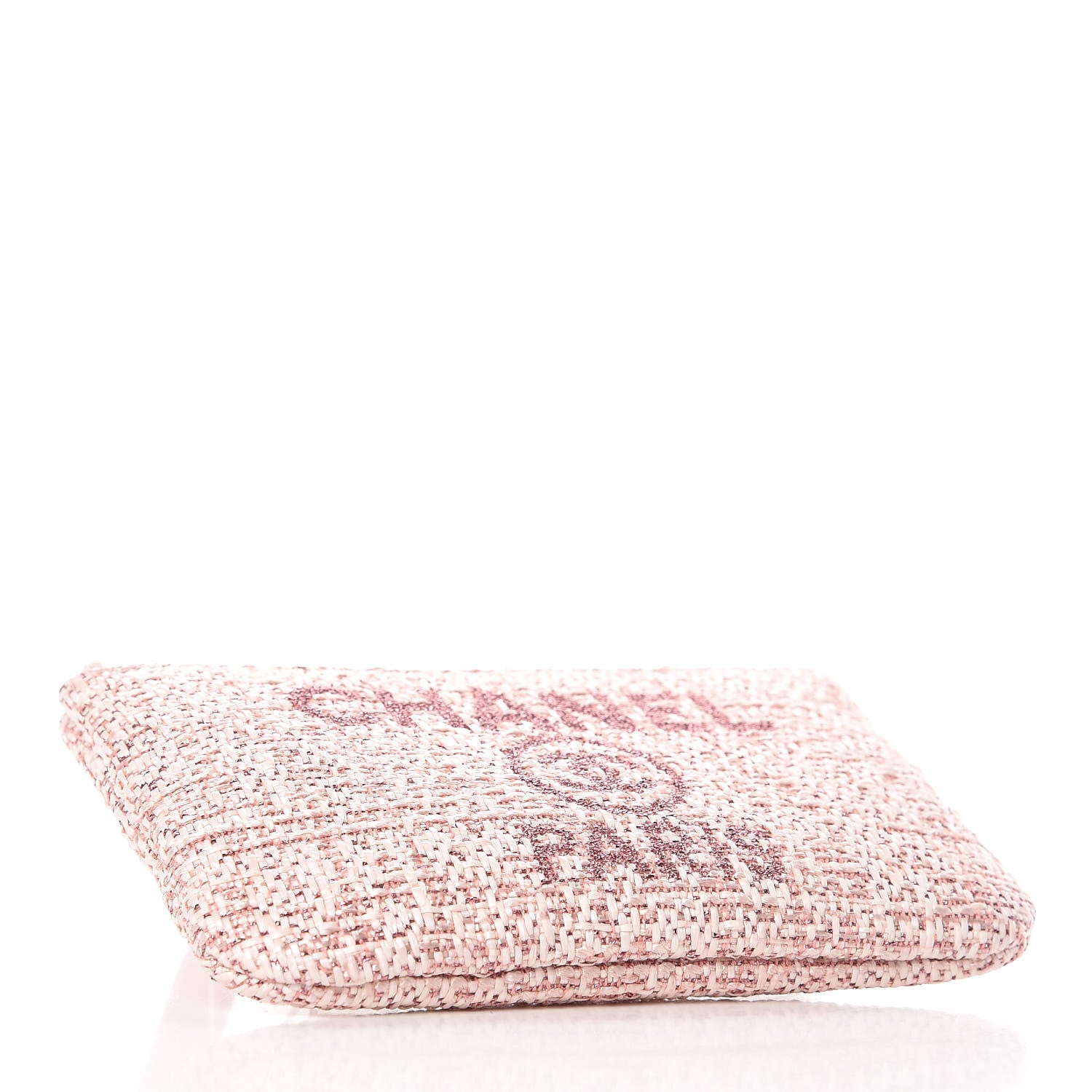 Chanel Woven Straw Raffia Deauville Cosmetic Pouch Pink 4 of 7
