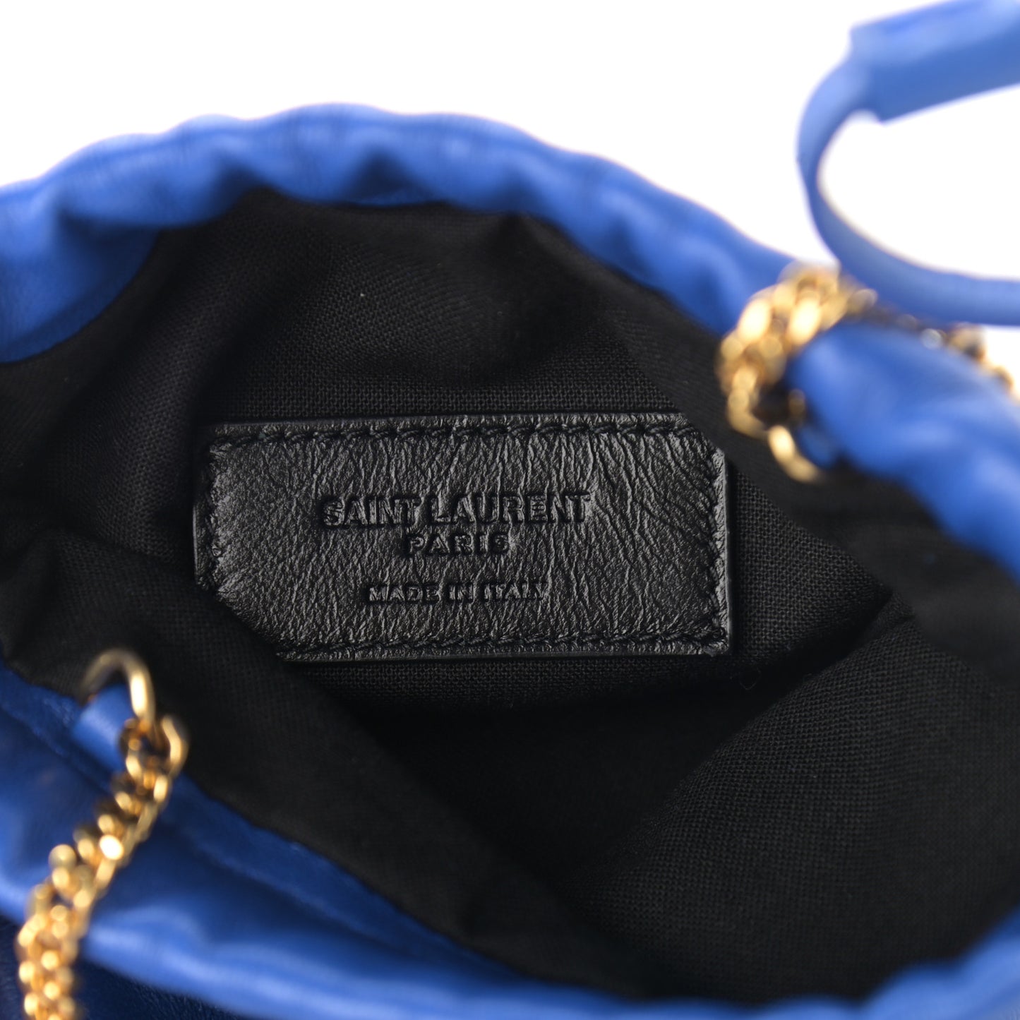 Lambskin Paris Drawstring Pouch Bleu Majorelle