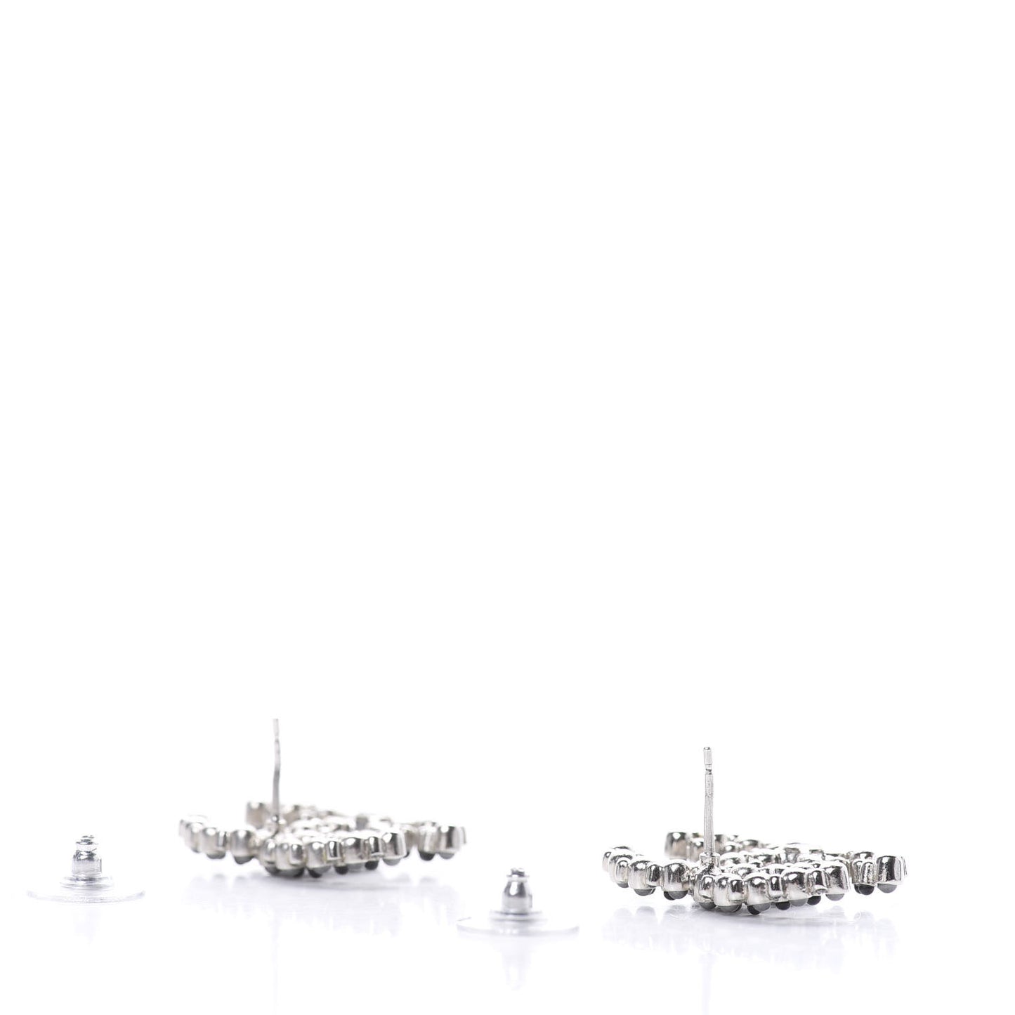 Pearl Crystal Snow Splash CC Earrings Ruthenium