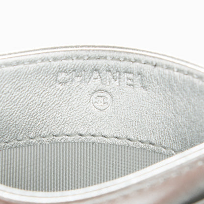 Chanel Metallic Lambskin Quilted CC Card Holder Silver 7 of 8