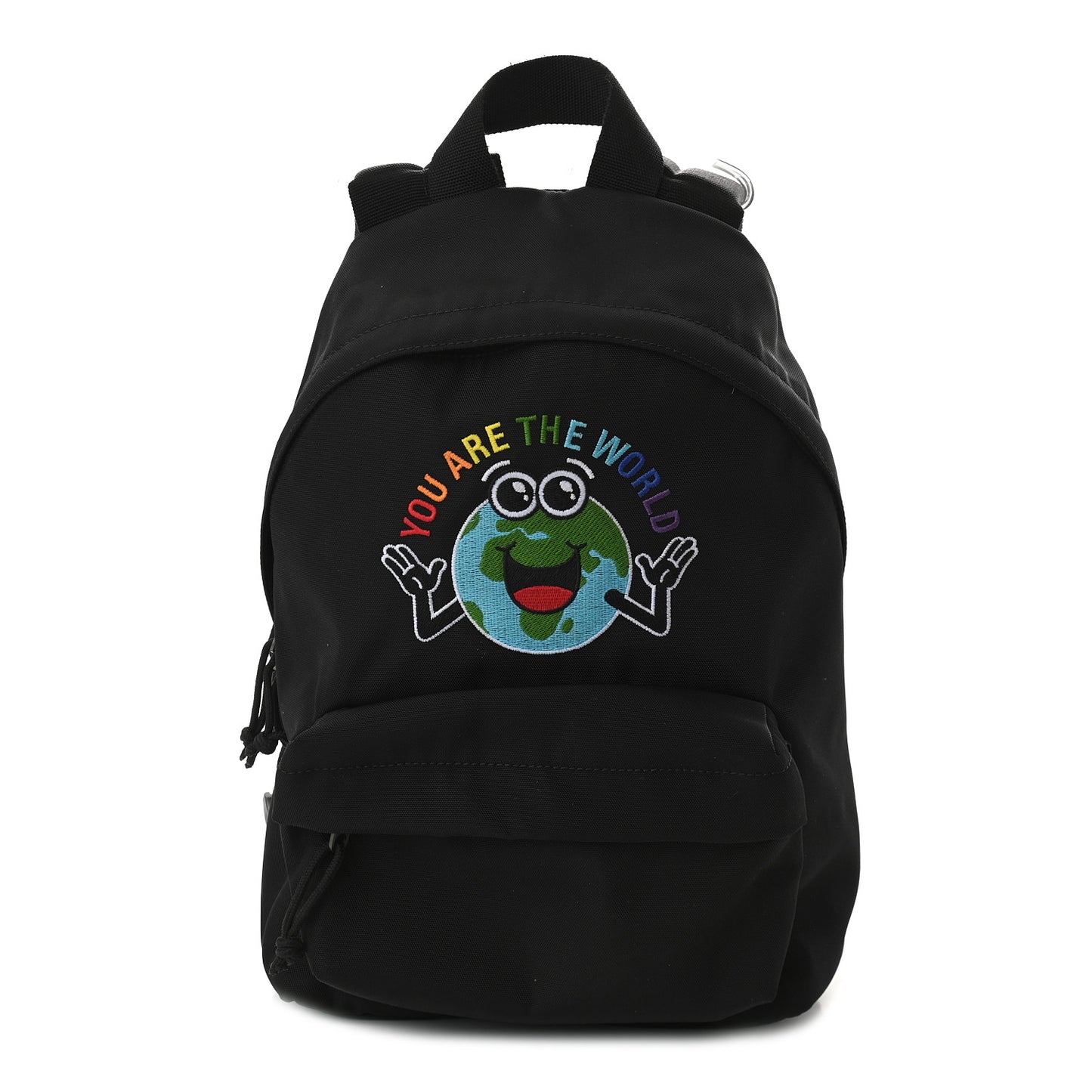 Nylon Embroidered You Are The World Explorer Backpack S Black