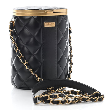 Chanel Lambskin Quilted Crown Box Bag Black 3 of 7