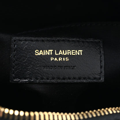 Saint Laurent Grain De Poudre Matelasse Chevron Quilted Round Vinyle Camera Bag Black 6 of 11