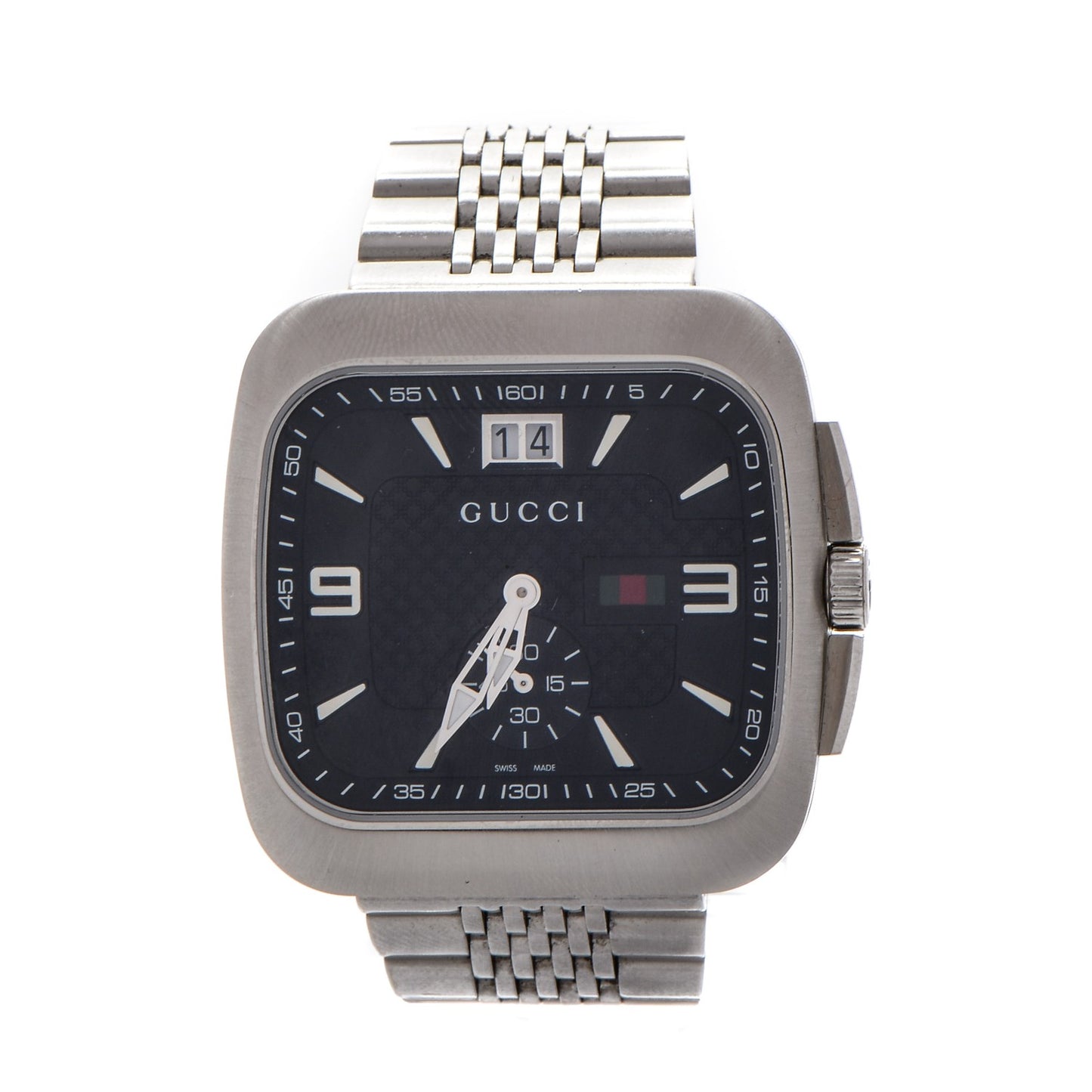 Stainless Steel 40mm G Coupe Square Quartz Watch Black