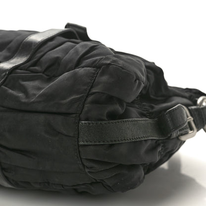 Prada Tessuto Nylon Nappa Braided Gaufre Shopping Satchel Black 9 of 9