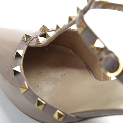 Valentino Garavani Patent Rockstud Ankle Strap Low Heel Pumps 40 Poudre 9 of 11
