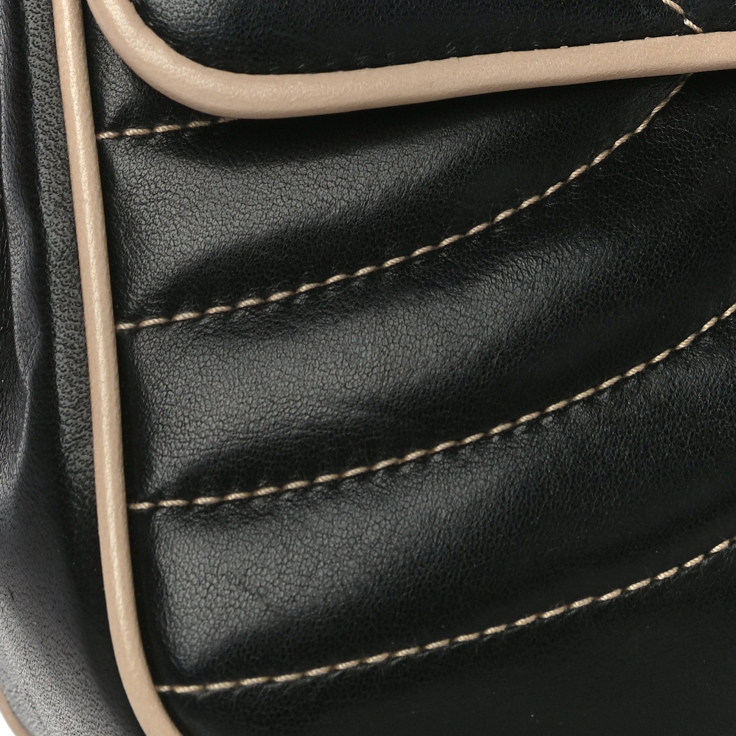 Chanel Lambskin Quilted Single Flap Bag Black Beige 23 of 25