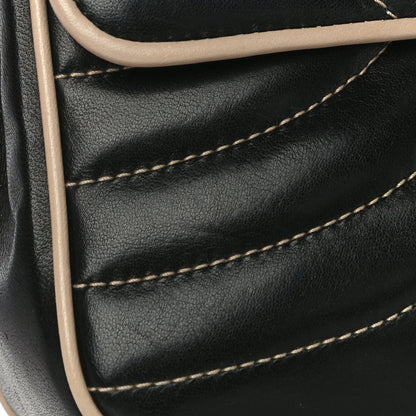 Chanel Lambskin Quilted Single Flap Bag Black Beige 23 of 25
