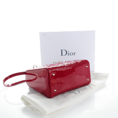 Christian Dior Patent Cannage Medium Lady Dior Red 4 of 8