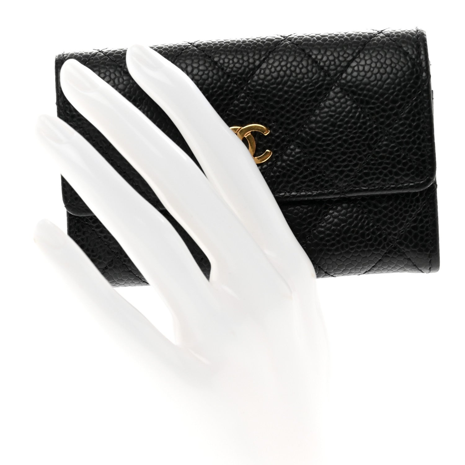 Chanel Caviar Quilted Flap Card Holder Black 2 of 9