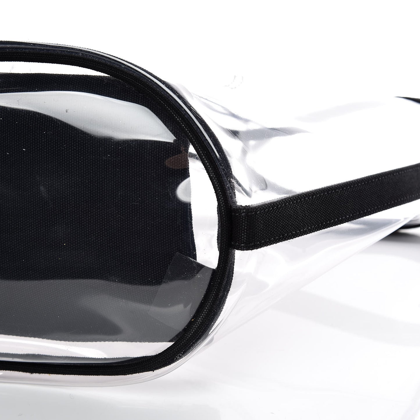 Plexiglass Calfskin Small Shopper Tote Black