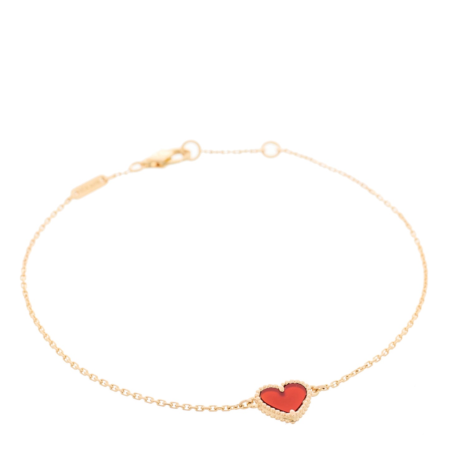 18K Rose Gold Carnelian Sweet Alhambra Heart Bracelet