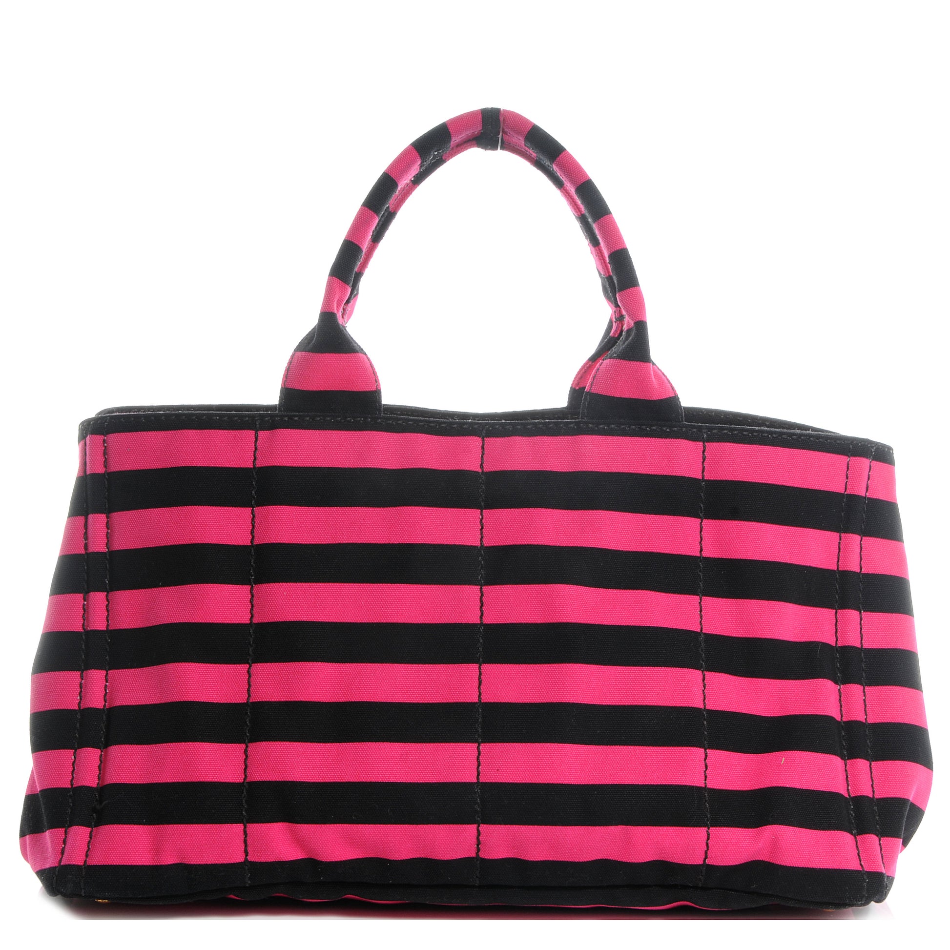 Prada Canapa Striped Tote Fuxia 1 of 9