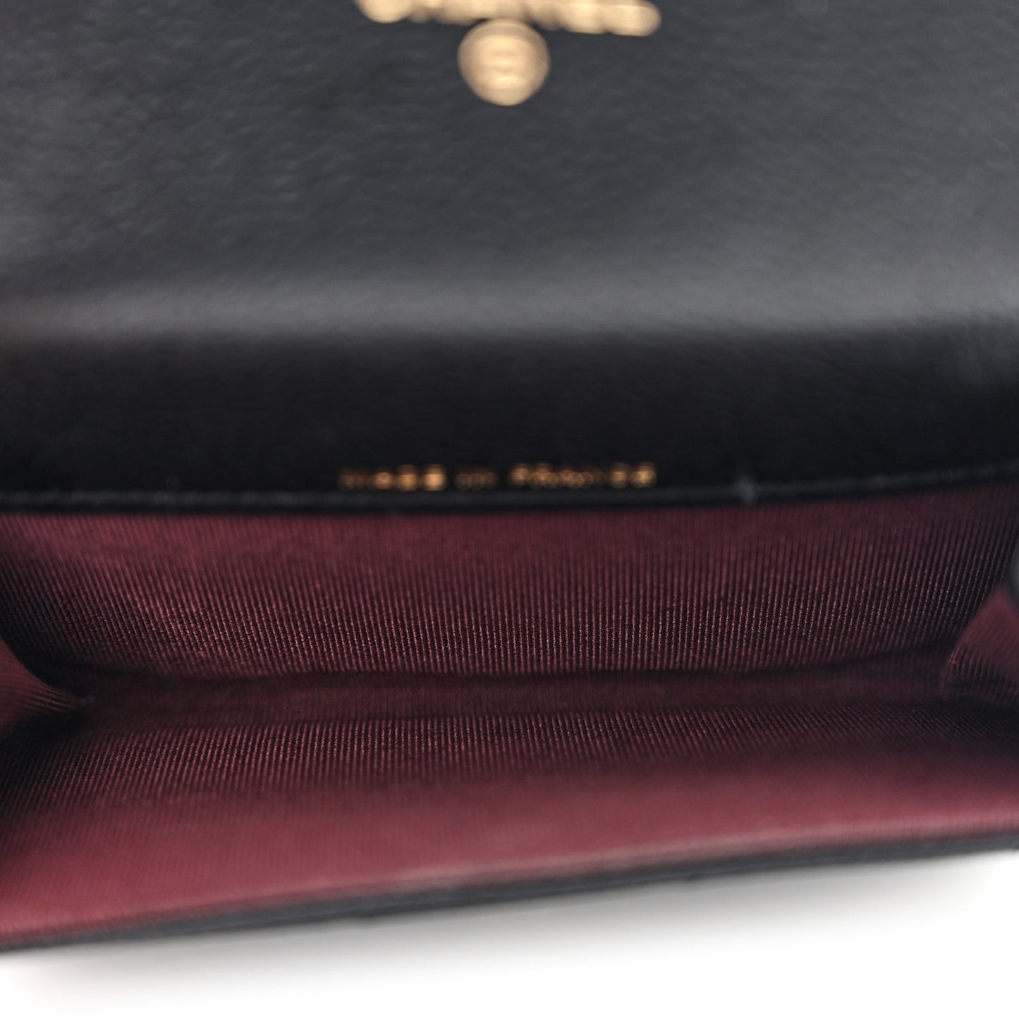Caviar Quilted Flap Card Holder Wallet Black