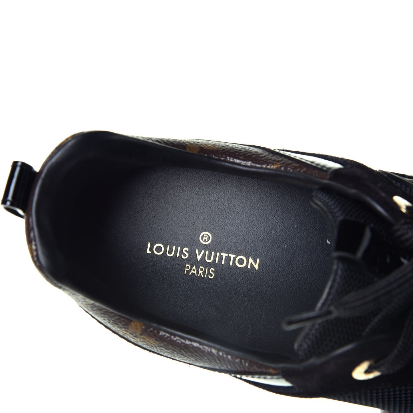 Suede Monogram Run Away Sneakers 42 Black
