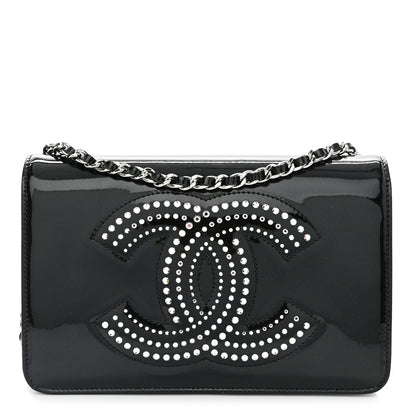 Chanel Patent Strass Wallet On Chain WOC Black 1 of 12