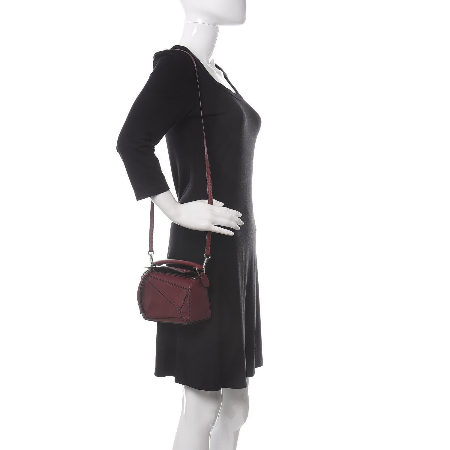 Loewe Calfskin Mini Puzzle Bag Wine 4 of 10