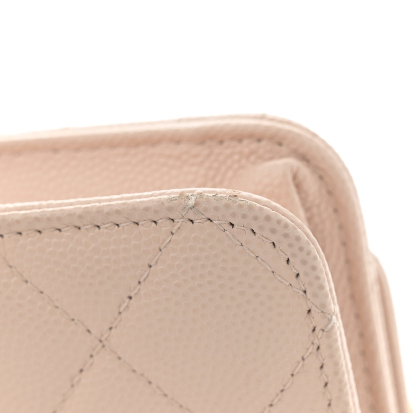Caviar Quilted Golden Class Wallet On Chain WOC Light Beige