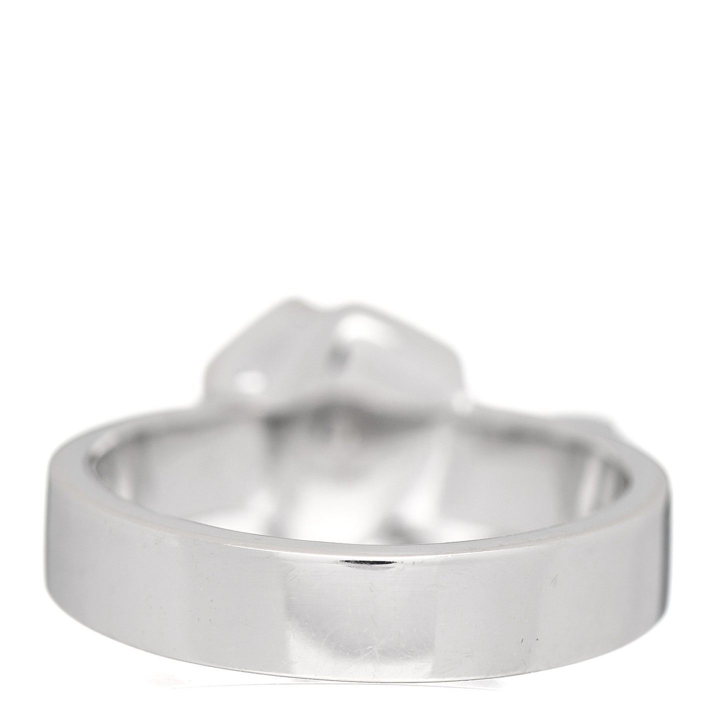 18K White Gold Diamond Heart Charm Ring 51 5.75