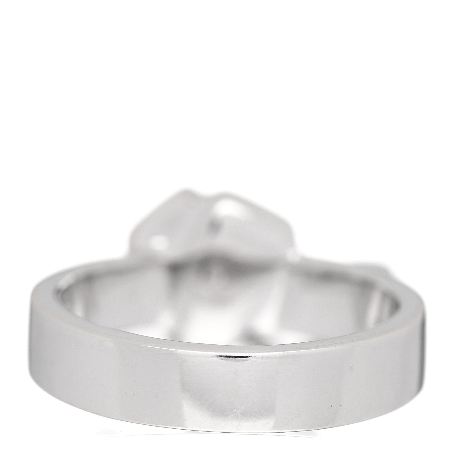 Gucci 18K White Gold Diamond Heart Charm Ring 51 5.75 3 of 4