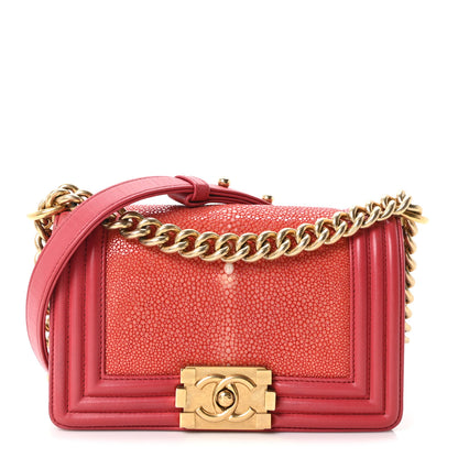 Chanel Galuchat Stingray Small Boy Flap Red 1 of 10