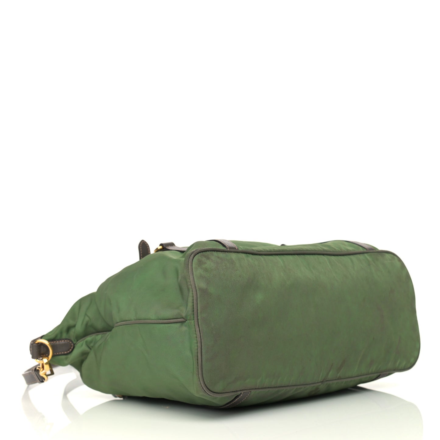 Saffiano Tessuto Nylon Shopping Tote Green Brown