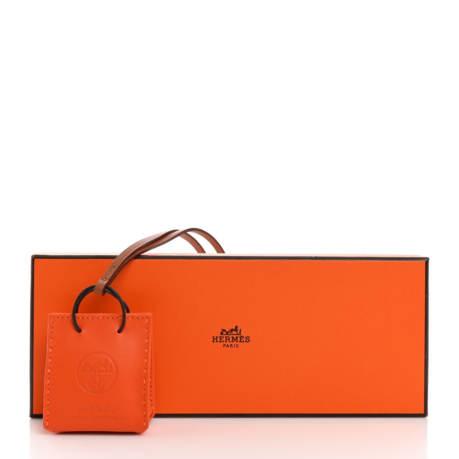 Hermes Milo Lambskin Swift Shopping Bag Charm Feu Gold 5 of 5