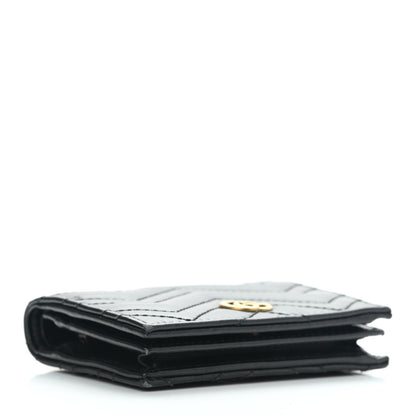 Gucci Calfskin Matelasse GG Marmont Card Case Wallet Black 3 of 9