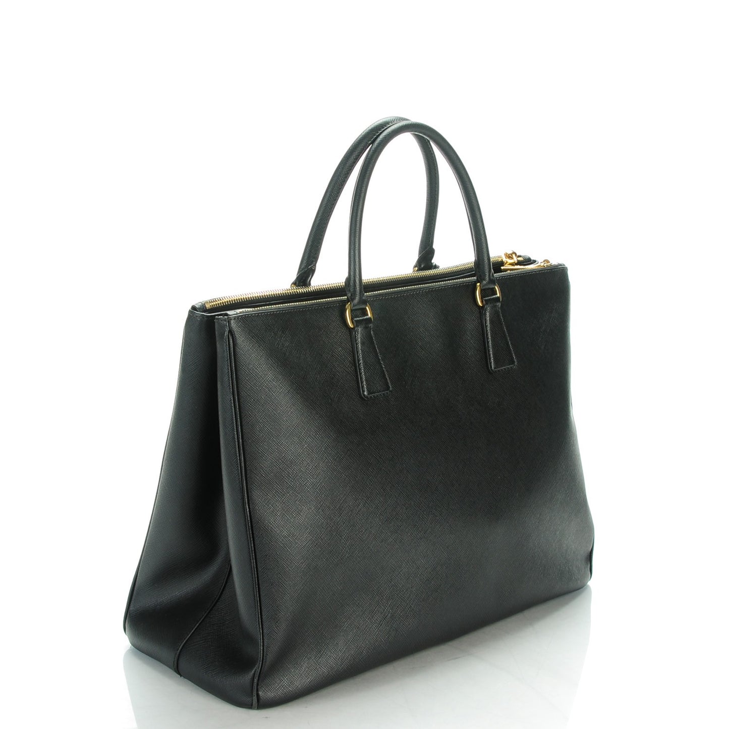 Saffiano Lux Extra Large Galleria Double Zip Tote Black