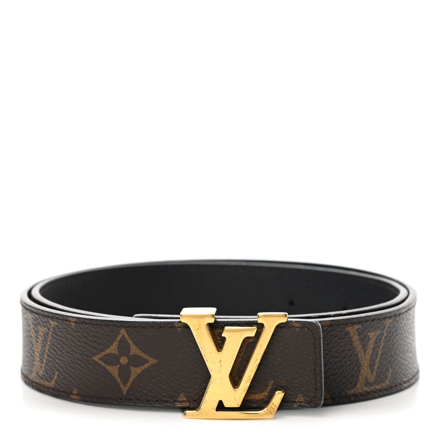 Louis Vuitton Calfskin Monogram 30mm LV Initiales Reversible Belt 75 30 Black 1 of 7