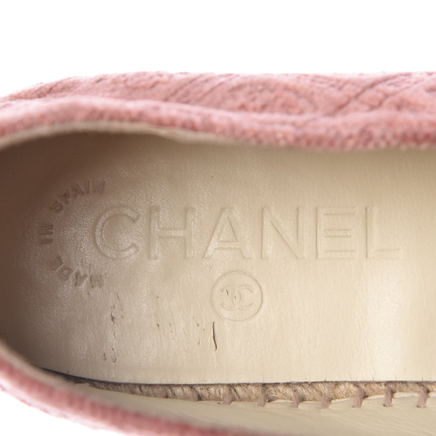 Velvet Grosgrain Quilted Camellia CC Espadrilles 39 Pink Black