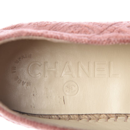 Chanel Velvet Grosgrain Quilted Camellia CC Espadrilles 39 Pink Black 10 of 12