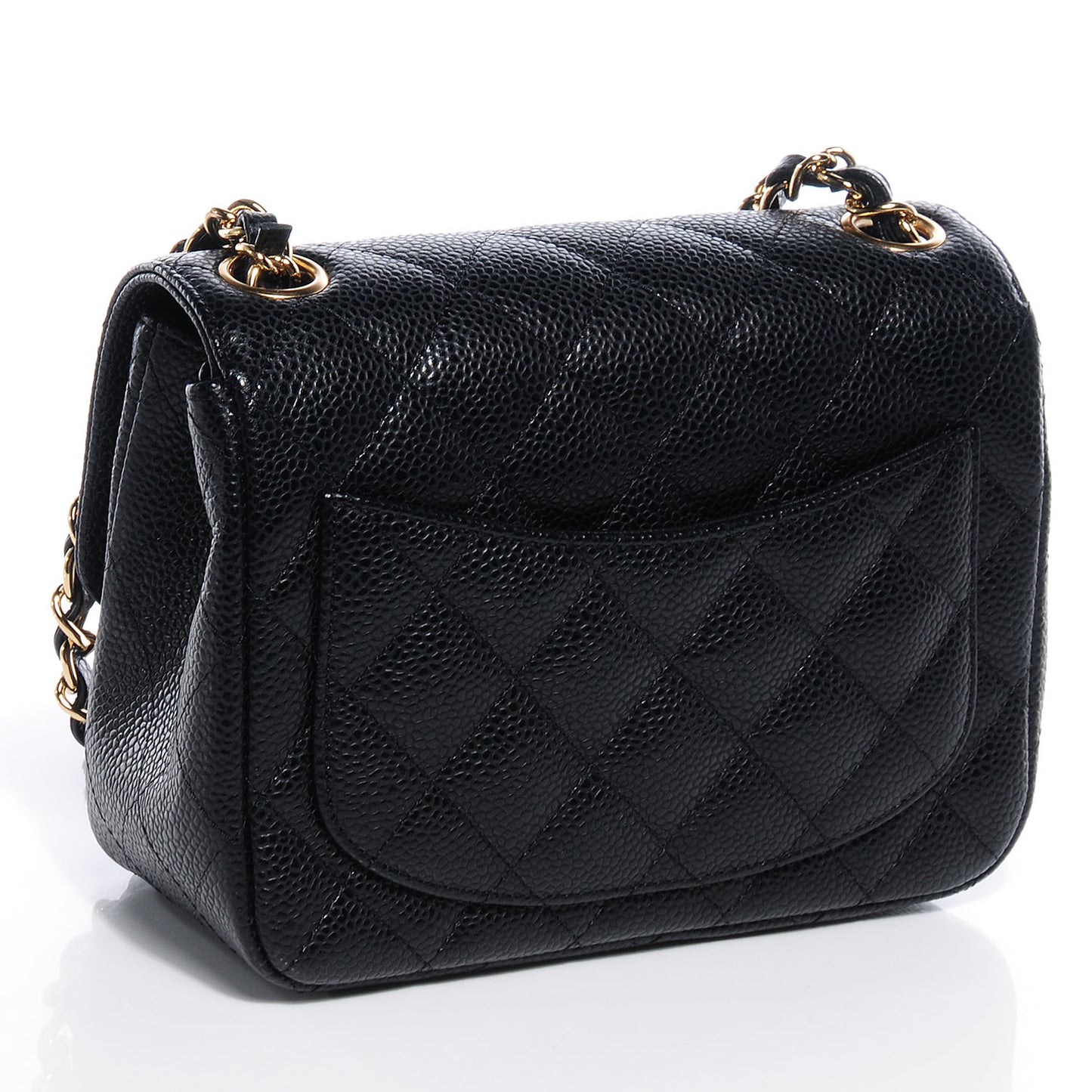 Caviar Quilted Mini Square Flap Bag Black