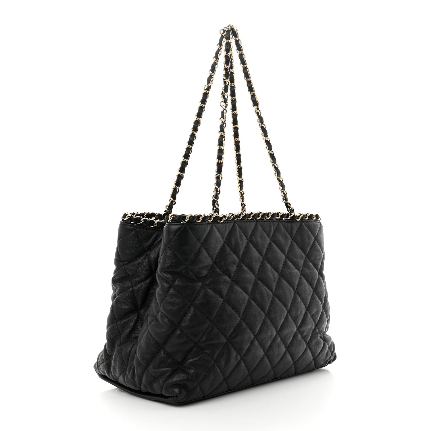Chanel Calfskin Quilted Small Chain Me Tote Black 3 of 12