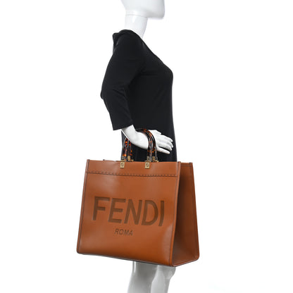 Fendi Vitello King Plexiglass Large Fendi Sunshine Shopper Tote Cuoio 3 of 9