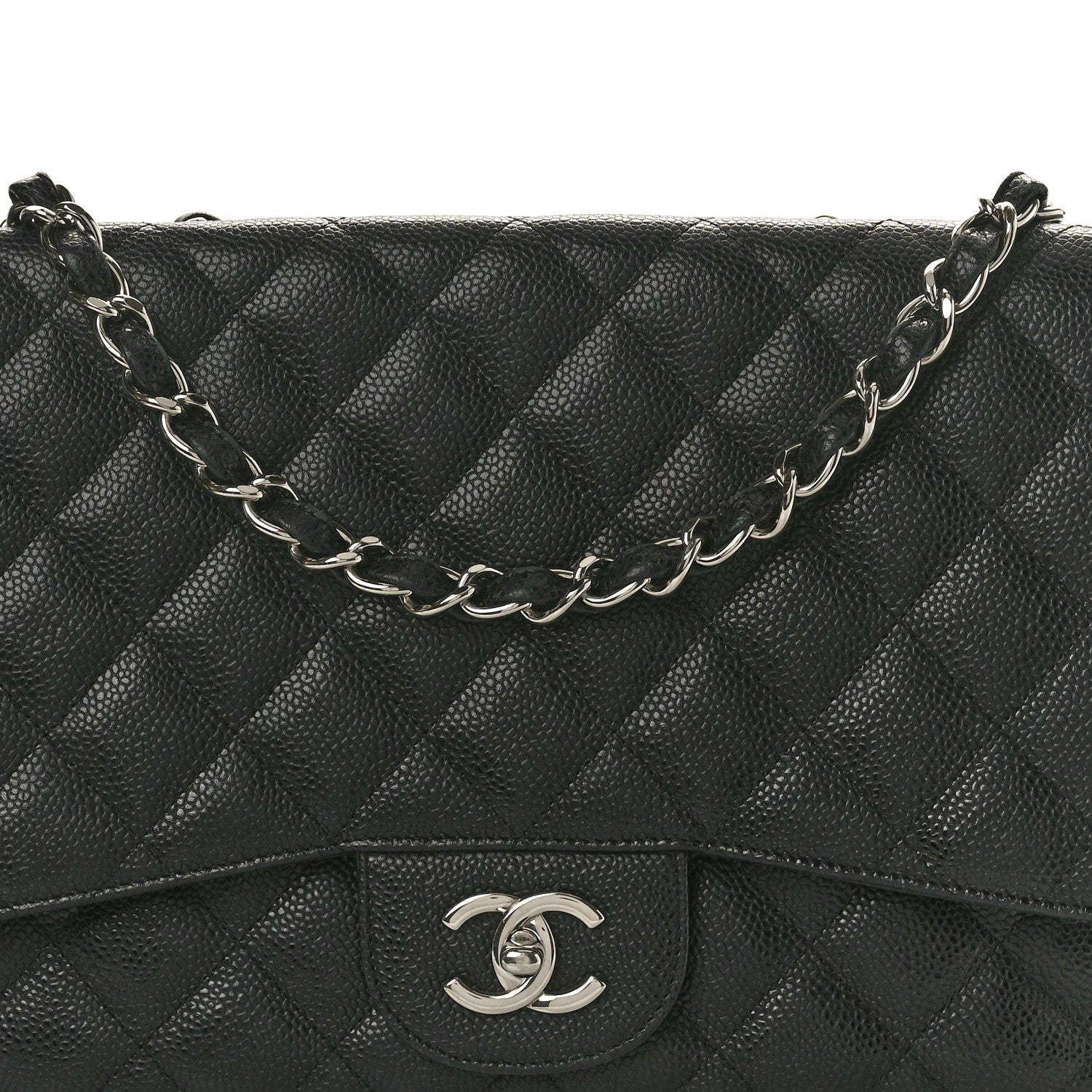 Chanel Caviar Quilted Jumbo Single Flap Black 8 of 10