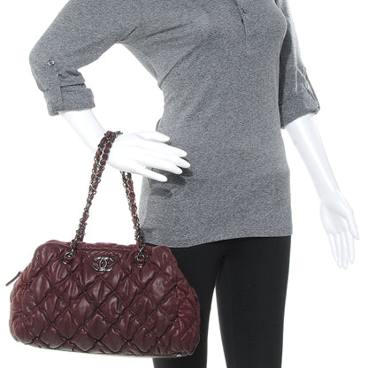 Chanel Leather Bubble Quilt Bowler Bordeaux 2 of 7