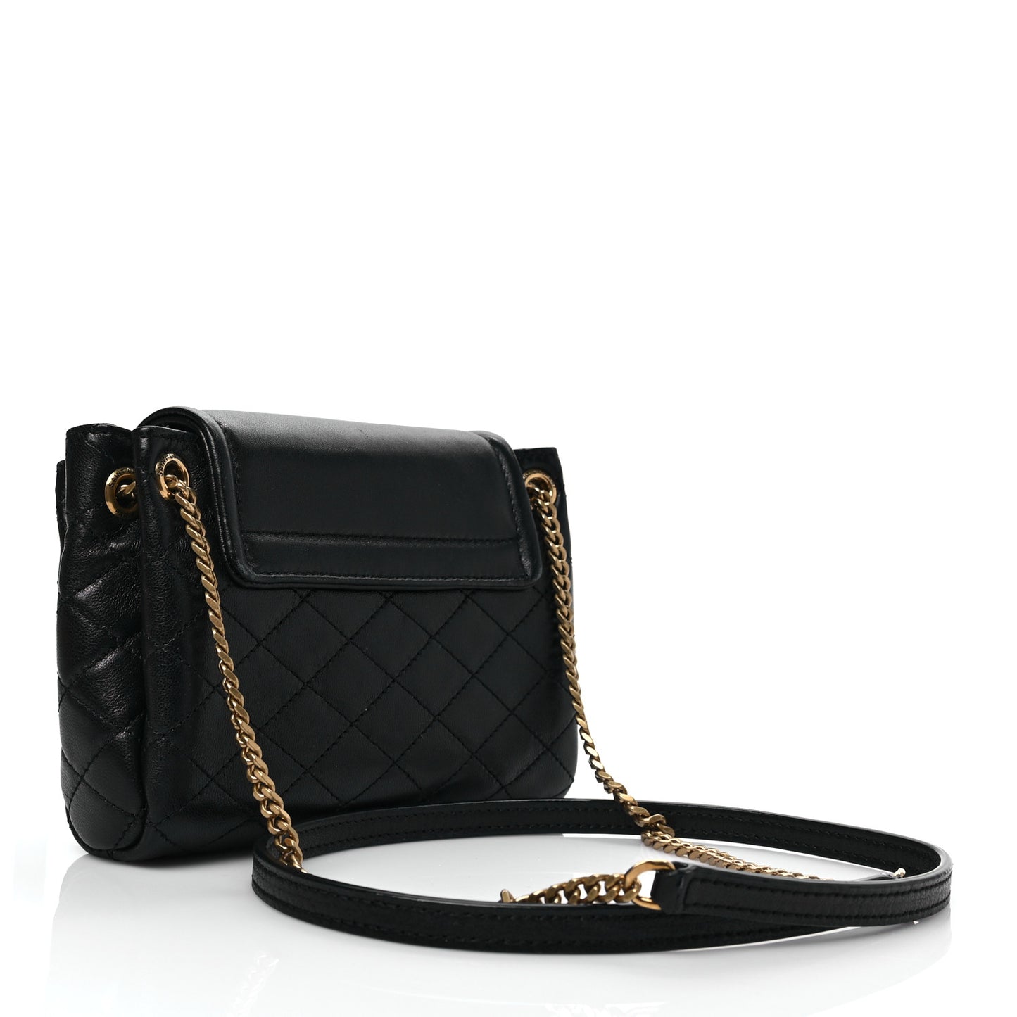 Lambskin Quilted Monogram Mini Nolita Black