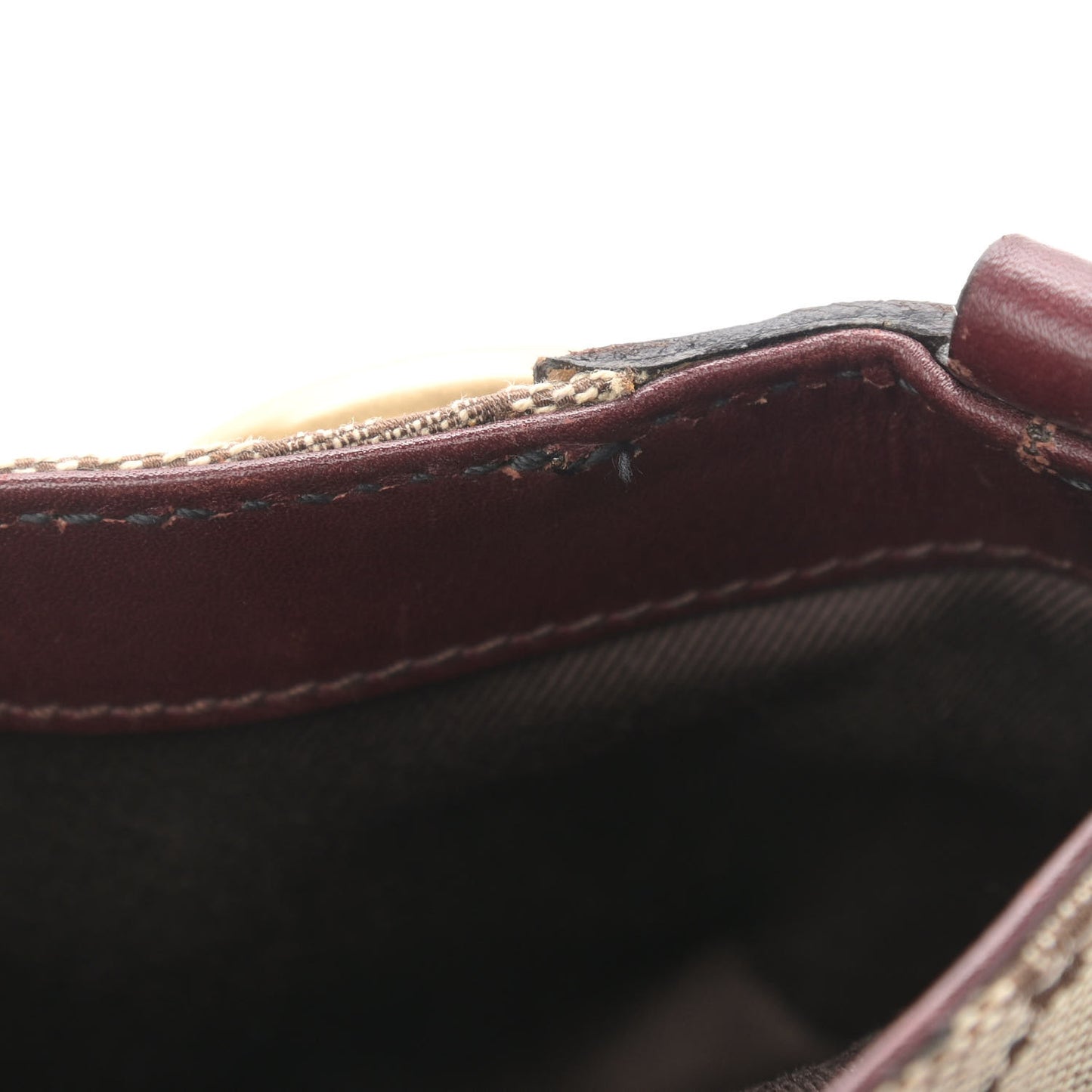 Monogram Studded Horsebit Clutch Bordeaux