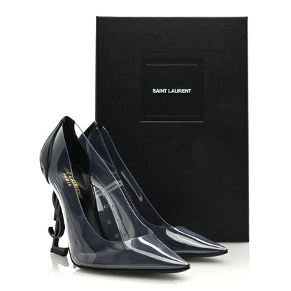 Saint Laurent Patent Calfskin PVC Opyum 110 Pump 37 Black Transparent 8 of 8