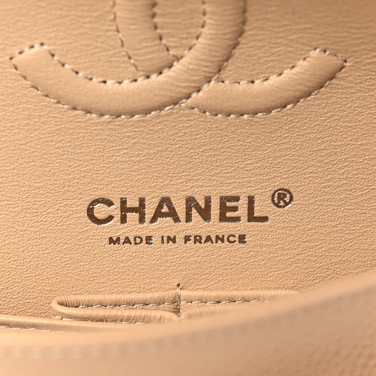 Caviar Quilted Small Double Flap Beige