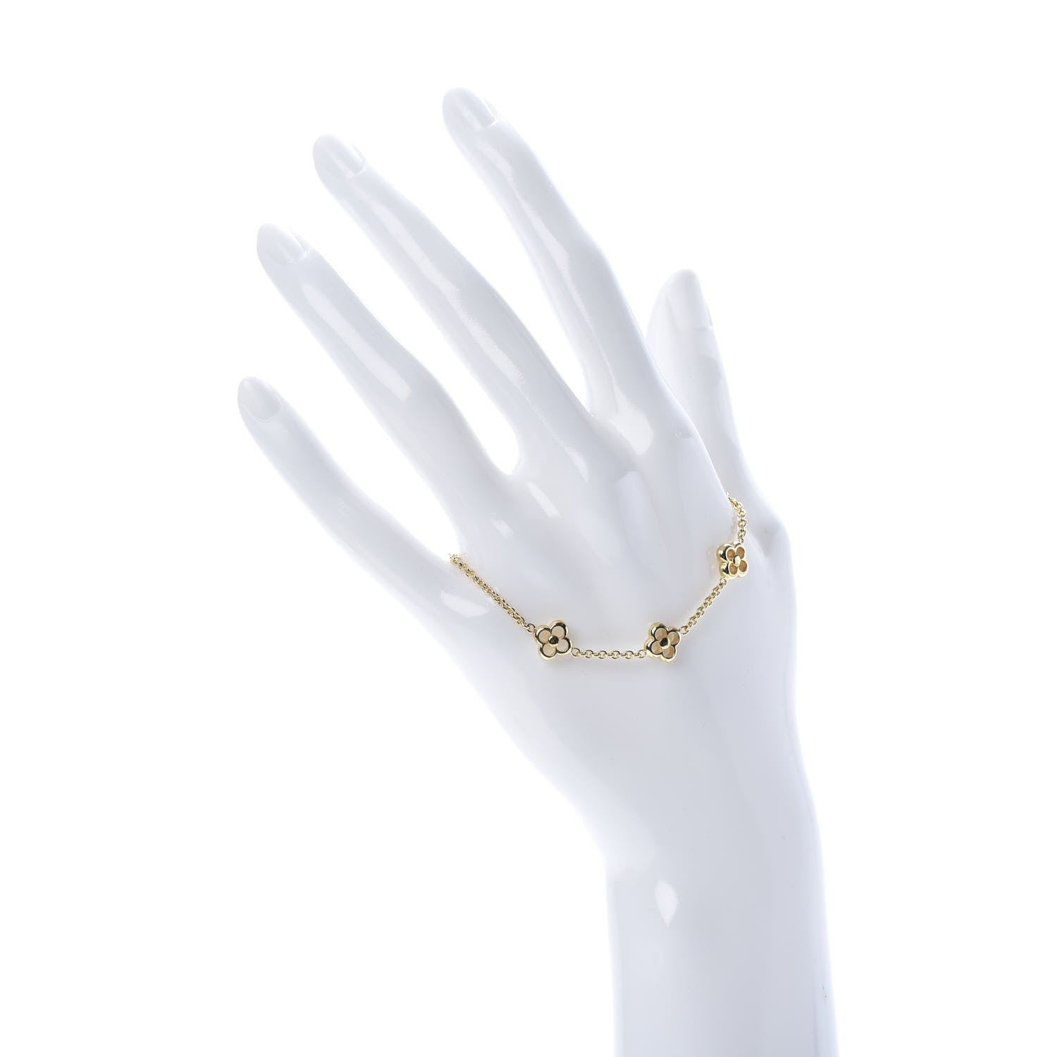 Louis Vuitton Brass Flower Full Bracelet Gold 2 of 6